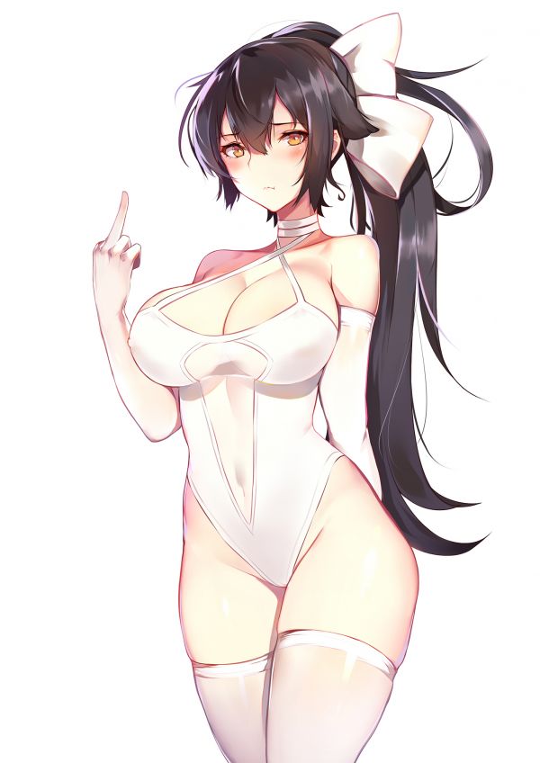 Azur Lane,분열,Takao Azur Lane,단단한 젖꼭지,옷을 통해 본다.,원피스 수영복