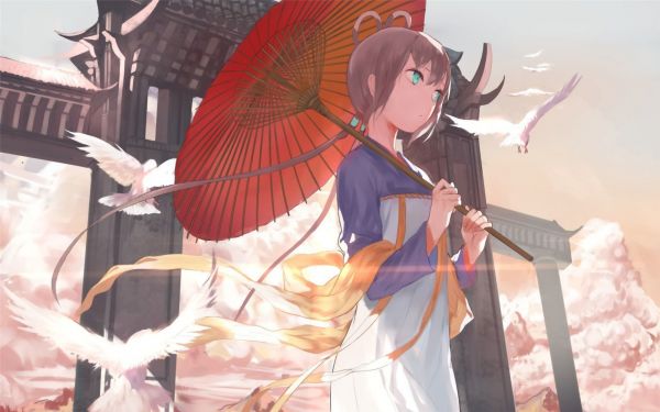 Anime cô gái,Luo Tianyi,hanfu,ô,Vocaloid Trung Quốc,Chim