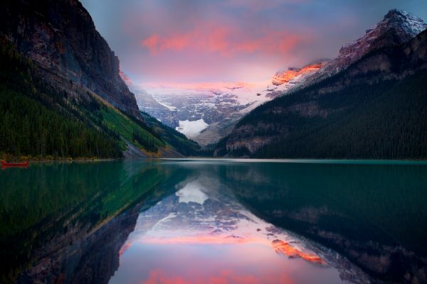 montañas,lago,puesta de sol,cielo,nieve,Picos