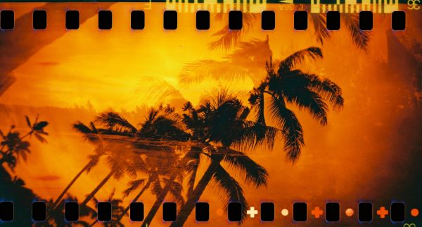 nebe,pláž,Hawaii,kontrast,doubleexposure,teplo