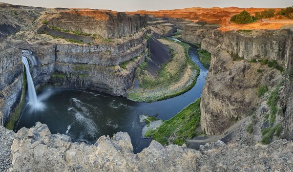 Washington state,fotografovanie,Palouse Falls,kaňon,vodopád,krajina