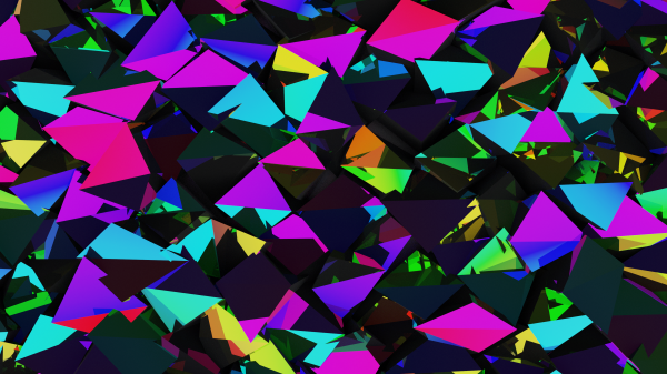 3D Abstract, Blender, abstrakt, geometri, farverig, Digital kunst