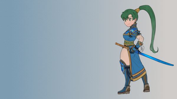 Fire Emblem, Lyndis Fire Emblem, Lyn Fire Emblem, meč, konský chvost, zelené vlasy