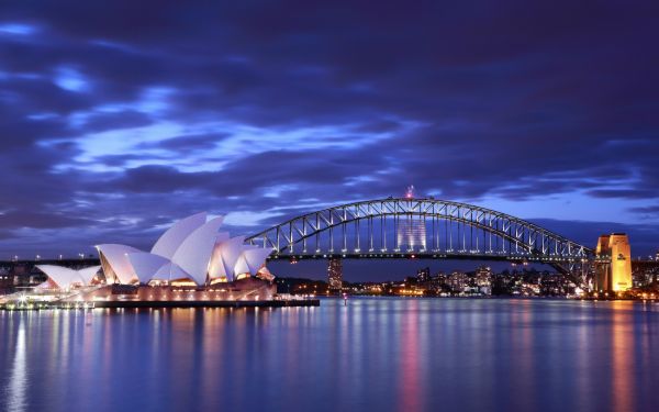 Australie,1920 x 1200 px,architecture,baie,pont,bâtiments