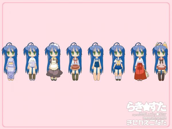 Lucky Star,anime,blauw haar