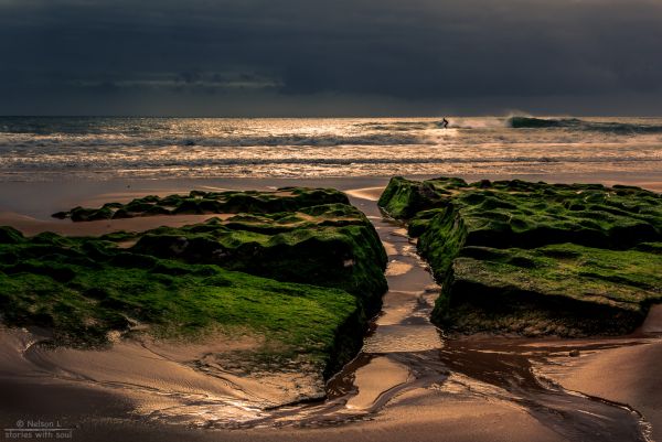 Солнечный лучик,пейзаж,закат солнца,море,воды,Залив