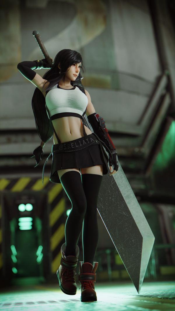 brunetka,kobiety,Gry wideo,Sreliata,Tifa Lockhart,Final Fantasy