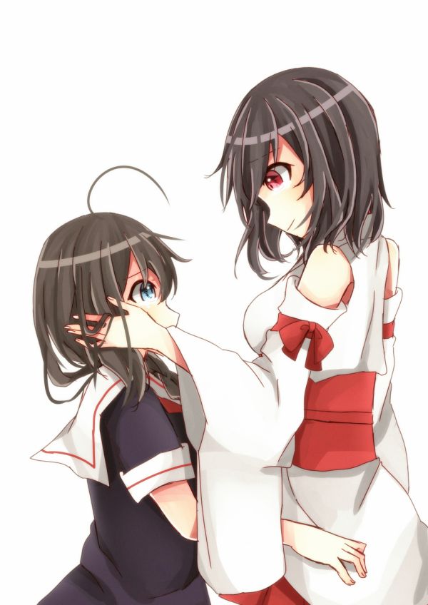 Anime, Dziewcząt anime, Kolekcja Kantai, Yamashiro KanColle, krótkie włosy, Shigure KanColle