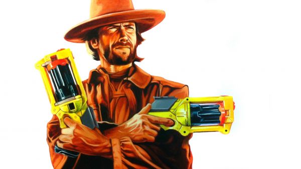 Illustration,Kunstwerk,Person,Clint Eastwood,Humor,Spielzeug