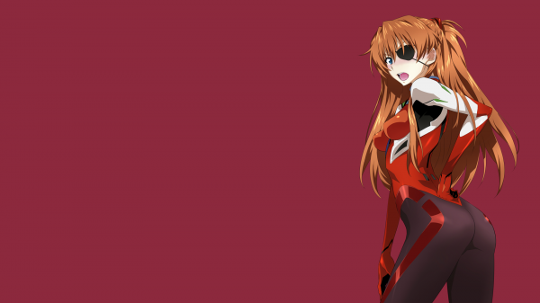 γάιδαρος,κορίτσια anime,Neon Genesis Evangelion,Asuka Langley Soryu,απλό φόντο,κόκκινο φόντο