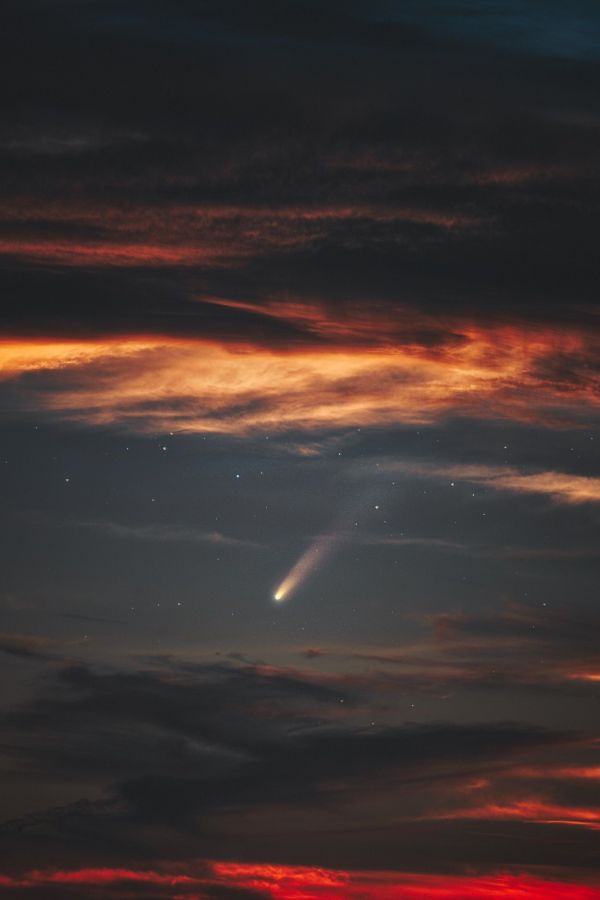 alam,langit,awan-awan,bintang,komet,tampilan potret