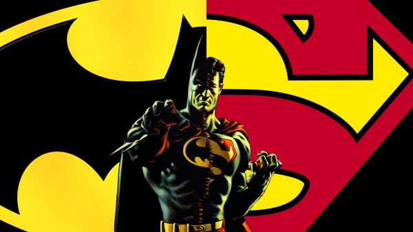 Batman,Supraom,compozit Superman,ilustrare,desen animat,benzi desenate