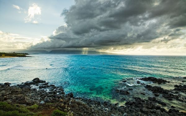 日光,風景,海,湾,水,海岸