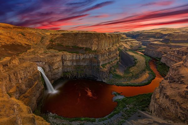 alam,2048x1365 px,ngarai,karang,air terjun,Palouse