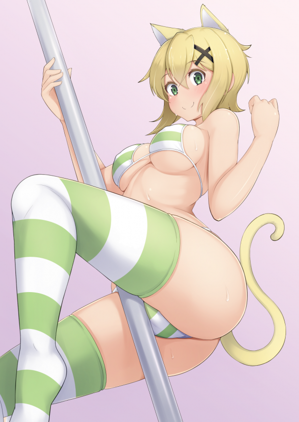 Akatsuki Kirika,Senki Zesshou Symphogear,anime jenter,blond,grønne øyne,bikini