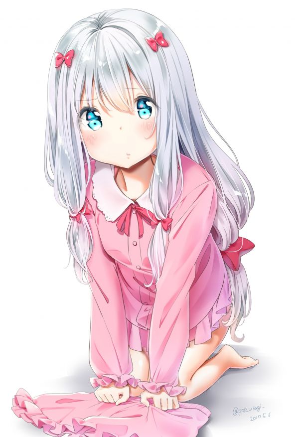 fond blanc,Eromanga sensei,Izumi Sagiri,pyjamas