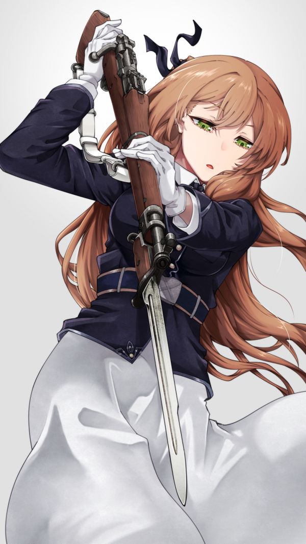 动漫女孩,动漫,女孩前线,Springfield Girls Frontline,长发,黑发