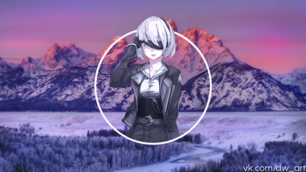 Anime Game,2D,Photoshop,2B,NieR,Nier Automata