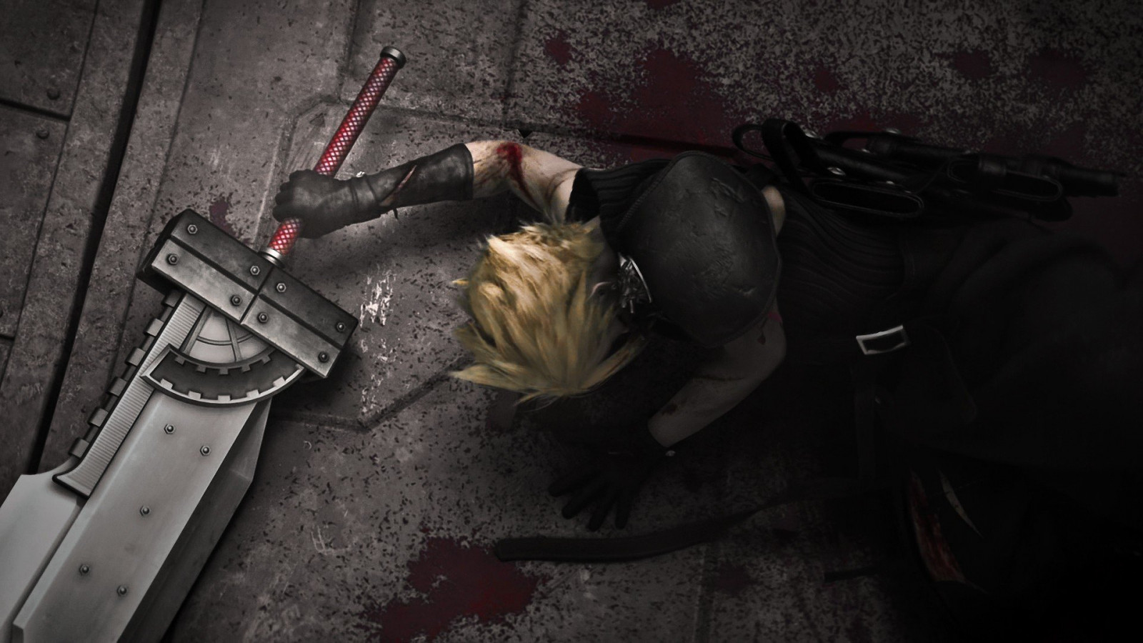 1920x1080 px, blood, Cloud Strife, color correction, Final Fantasy 7 Advent Children, Final Fantasy VII Advent Children, Square Enix