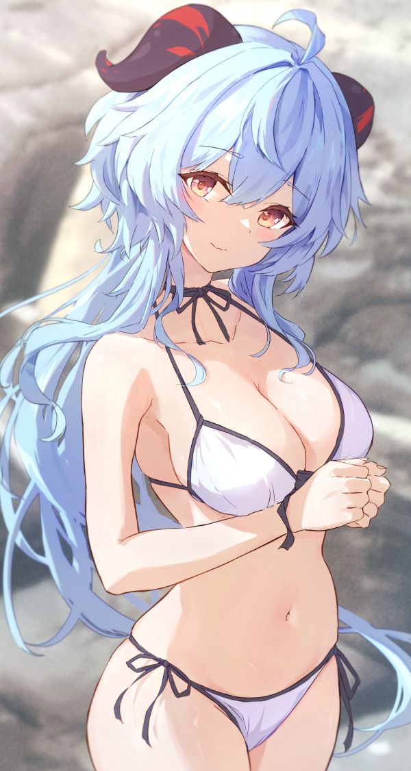 Genshin Impact, artwork, Ganyu Genshin Impact, anime, animemeisjes, bikini