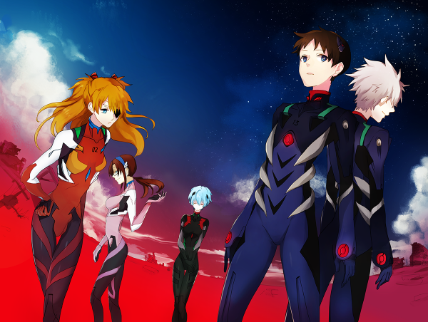 Neon Genesis Evangelion,Ayanami Rei,Asuka Langley Soryu,Ikari Shinji,Kaworu Nagisa,Makinami Mari