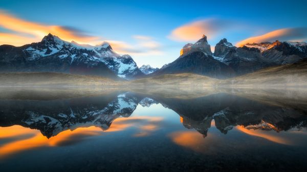 Sonnenlicht, Landschaft, Berge, Sonnenuntergang, See, Wasser