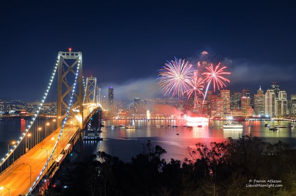 Stadt,Langzeitbelichtung,Brücke,Nacht-,San Francisco,Skyline