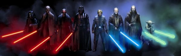 Krieg der Sterne, Darth Vader, Sith, Lichtschwert, Doppelmonitoren, Jedi