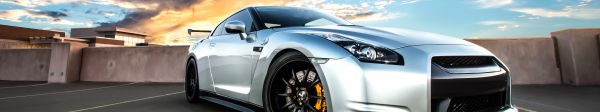 รถ,นิสสันสกายไลน์ GT R,Nissan Skyline GT R R35,5760x1080 px,สามหน้าจอ