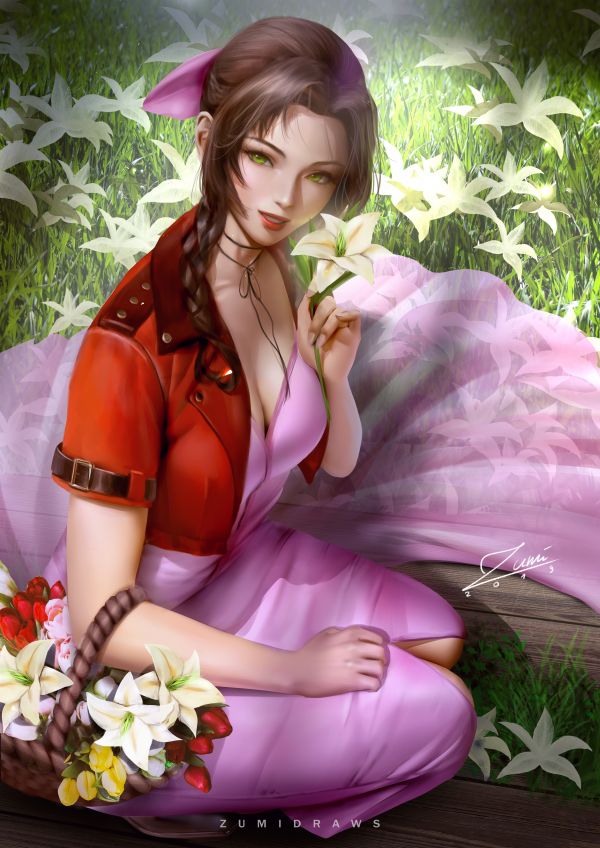 Final Fantasy, videospill, video spillet jenter, Aerith Gainsborough, Final Fantasy VII, fantasy jente