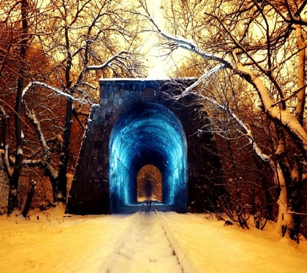 zonlicht,sneeuw,boog,tunnel,infrastructuur,winter