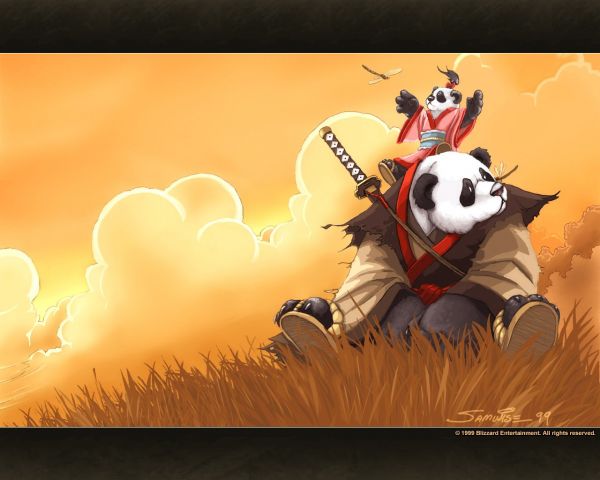 illustration,fantasy art,cartoon,screenshot,panda,poster