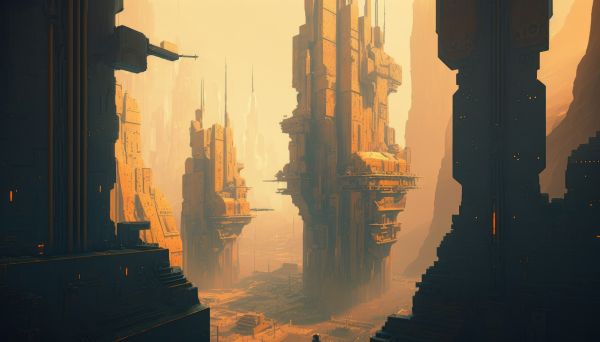 ai art,illustration,konceptkonst,Science fiction,stad