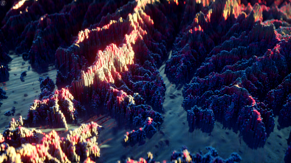 water,sunset,hills,3D,Cinema 4D,Cinema4D