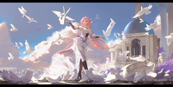 Honkai Impact, opera d'arte, Honkai Impact 3rd, fan art, Elysia Honkai Impact 3rd, capelli rosa