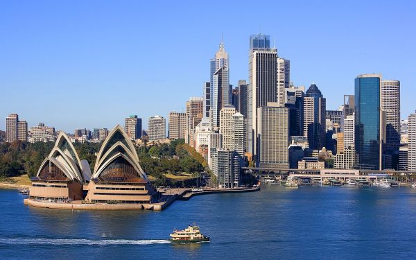 Sydney,Sydney Opera House,river,ocean,sea,buildings