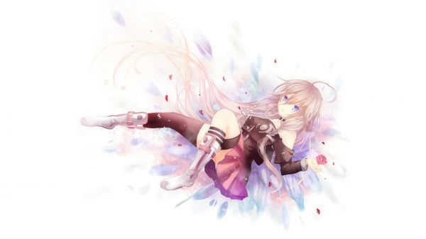 Vocaloid,IA Vocaloid,animemeisjes,eenvoudige achtergrond,blond,lang haar