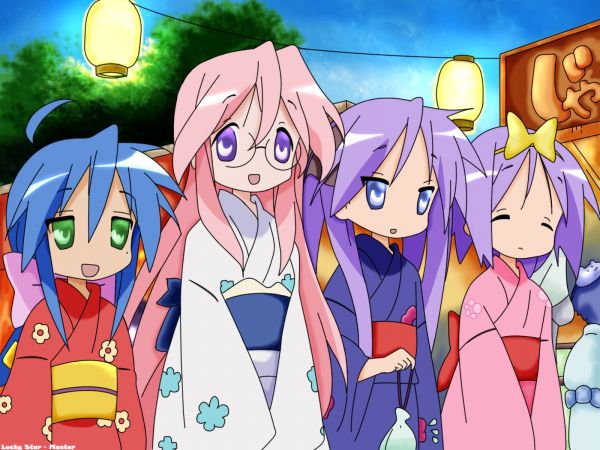 Lykkestjerne,Izumi Konata,jenter,Hiiragi Kagami,Hiiragi Tsukasa,Takara Miyuki