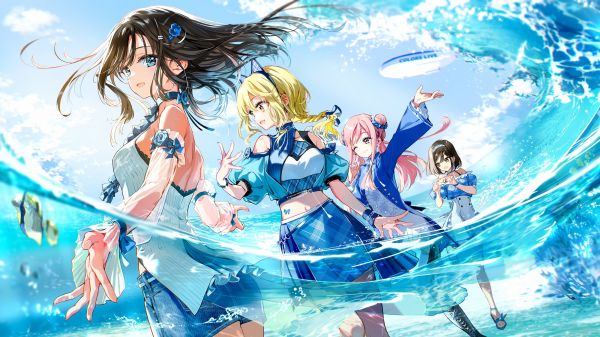 Tiv,animemeisjes,women quartet,water,groep vrouwen,blimp