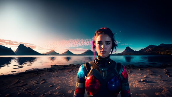 mountain top,space adventure,mujer,Lago Agnes