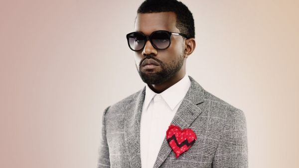 des lunettes,poil,Kanye West,costume,cœur