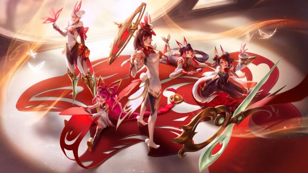 disegno,donne,Lion song,League of Legends,rosso,Video Game Art