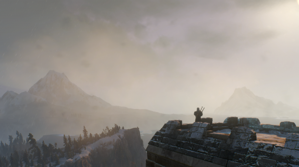 В Witcher 3 див лов,природа,mountain view,Kaer Morhen