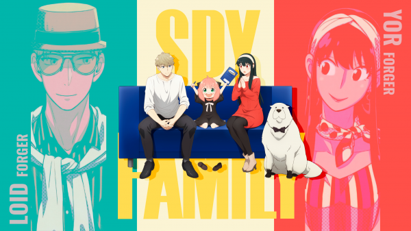 Spy x Family, Anya Forger, Yor Forger, tersenyum, anime, Loid Forger