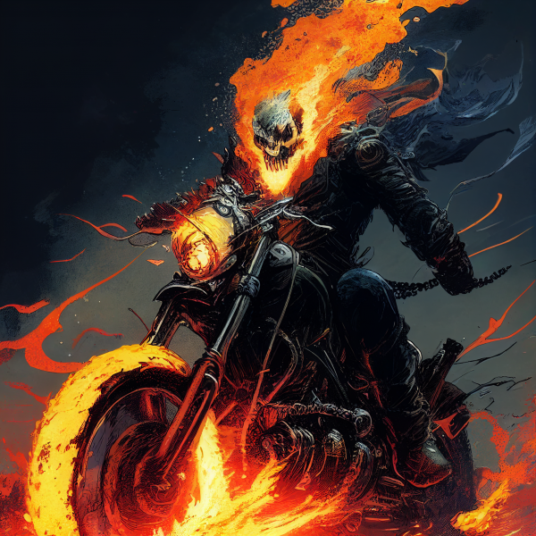 Ghost Rider,motocykl,Bohaterowie Marvelów,ai art