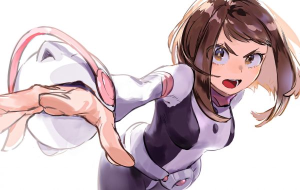 Boku no Hero Academia,Uraraka Ochako,jednoduché pozadí,minimalismus