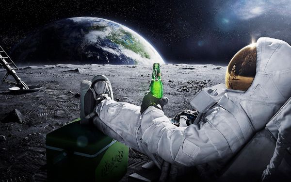 1920x1200 px, Carlsberg, jord, annonser, astronaut, öl