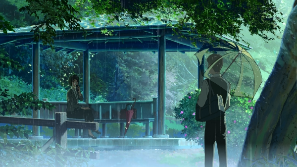 Yukino Yukari,Akizuki Takao,anime,The Garden of Words,Makoto Shinkai,hujan