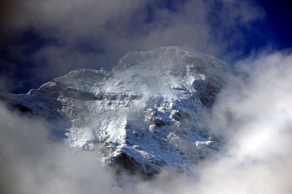 山, 天空, 雪, 阳光, 冬季, 云彩