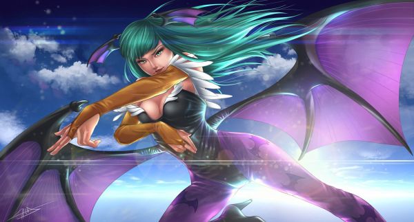 ilustrasi,anime,Video game,gadis anime,komik,Morrigan Aensland